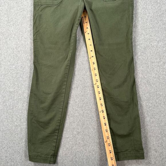 Old Navy Pixie Mid Rise Pants Women's 6 Olive Green Straight Leg Pockets - Picture 3 of 8